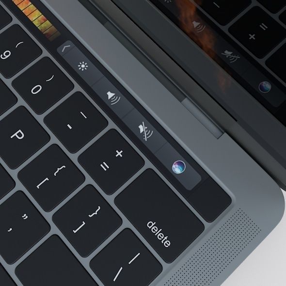 Apple MacBook Pro 13 Touch Bar  Low-poly 3D model_4