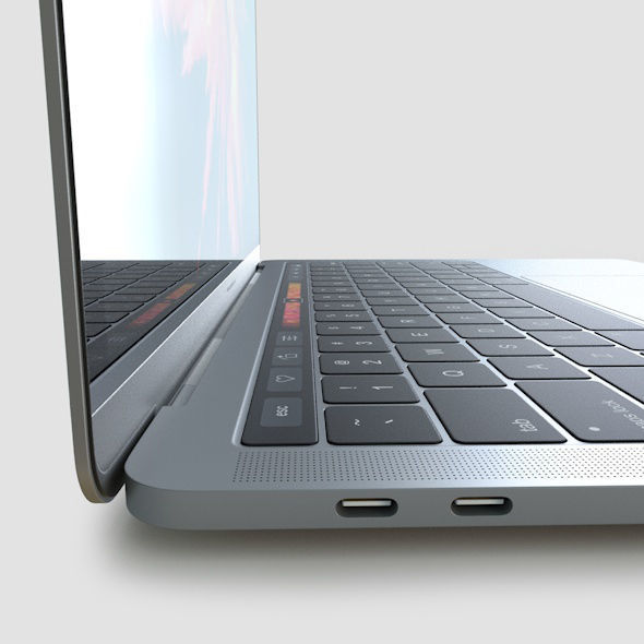 Apple MacBook Pro 13 Touch Bar  Low-poly 3D model_3