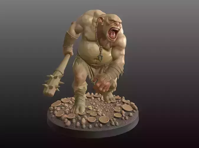 Giant Monster STL Roaring Mythic Titan 3D Model