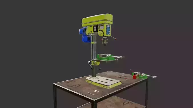 Industrial Milling Machine  Low Poly PBR Game Ready 3D Model
