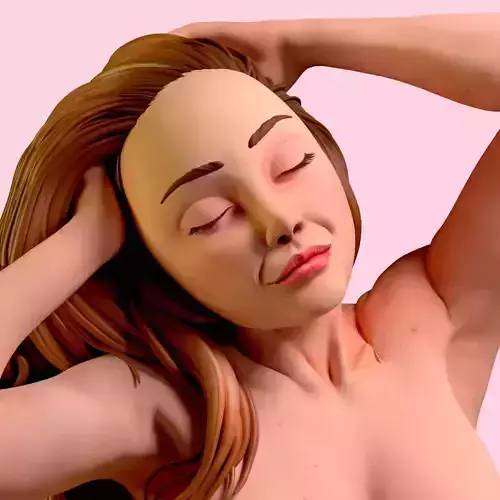 female sitting on her knees naked