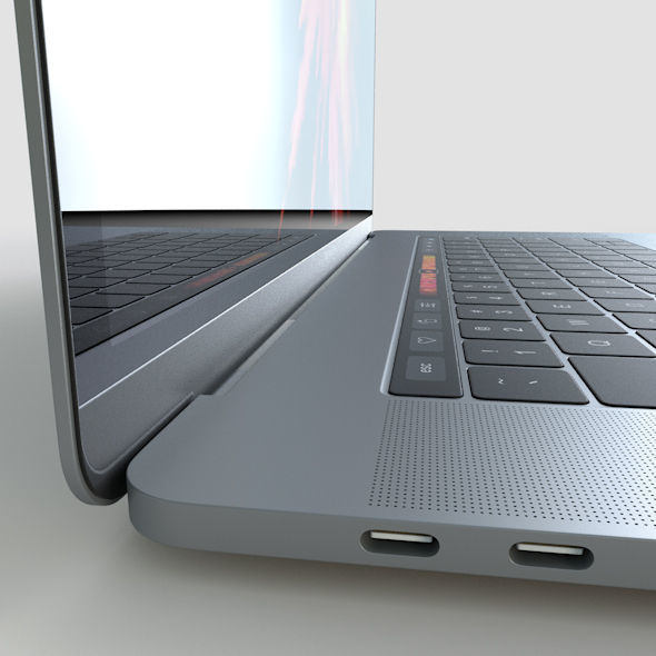 Apple MacBook Pro 15 Touch Bar  Low-poly 3D model_2