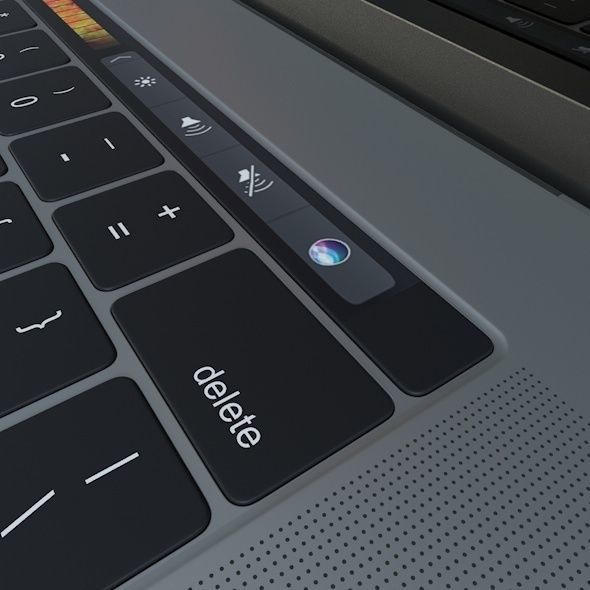 Apple MacBook Pro 15 Touch Bar  Low-poly 3D model_4