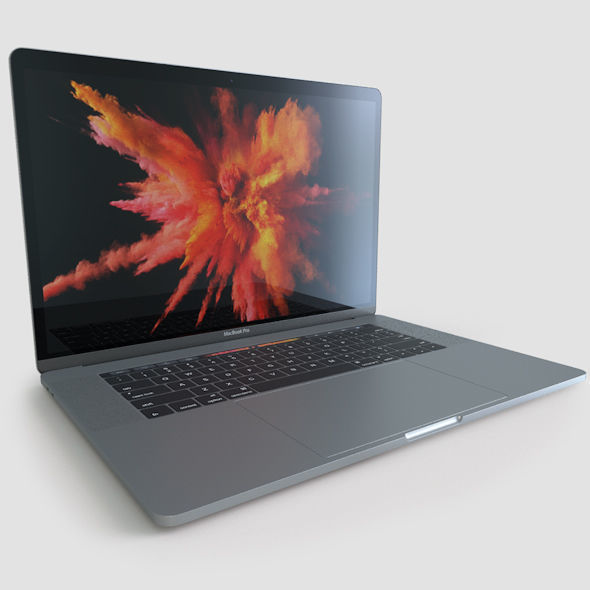 Apple MacBook Pro 15 Touch Bar  Low-poly 3D model_1