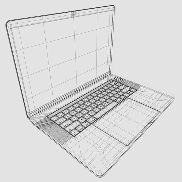 Apple MacBook Pro 15 Touch Bar  Low-poly 3D model_11