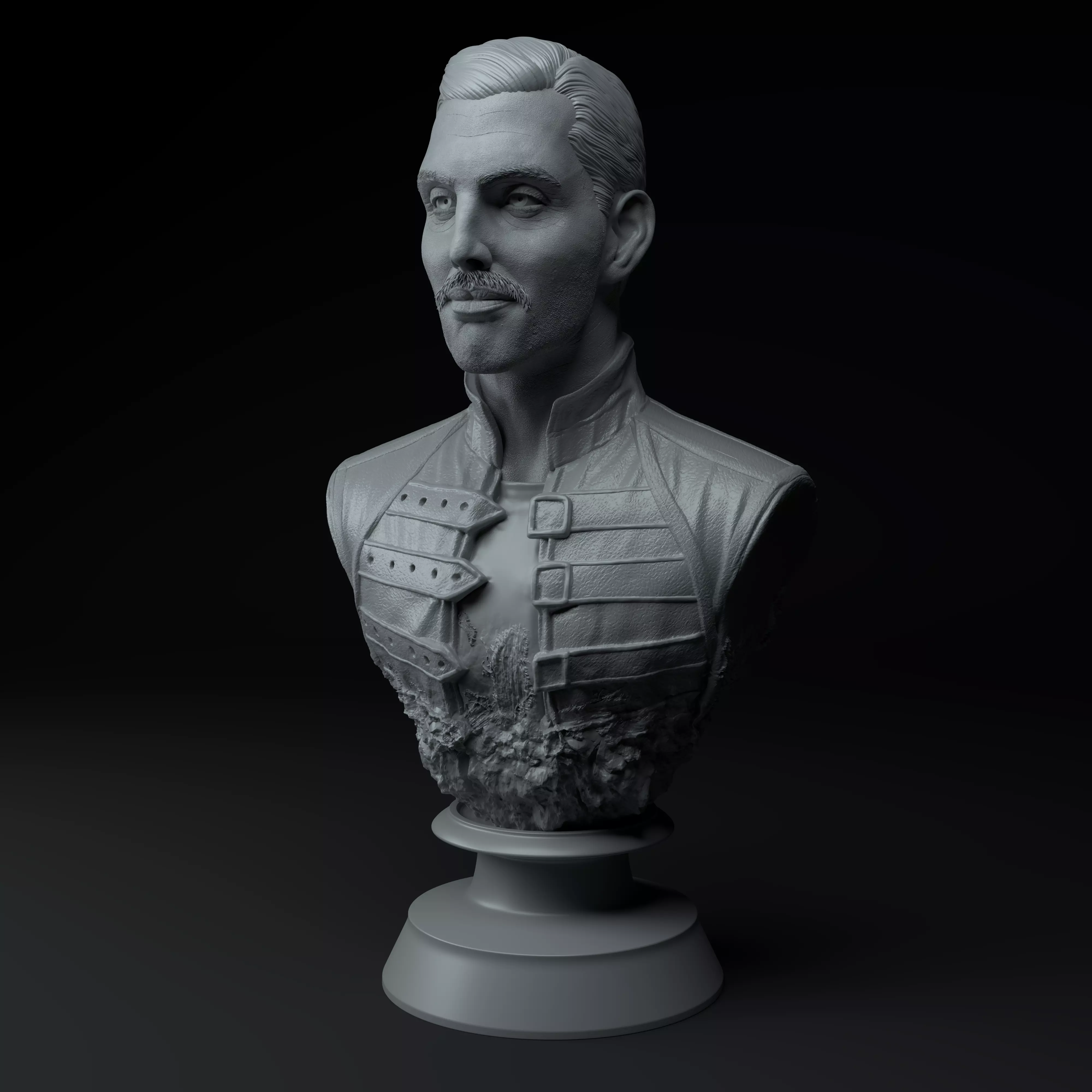 Freddie Mercury Queen Wembley Edition Premium 3D Bust STL 3D print model