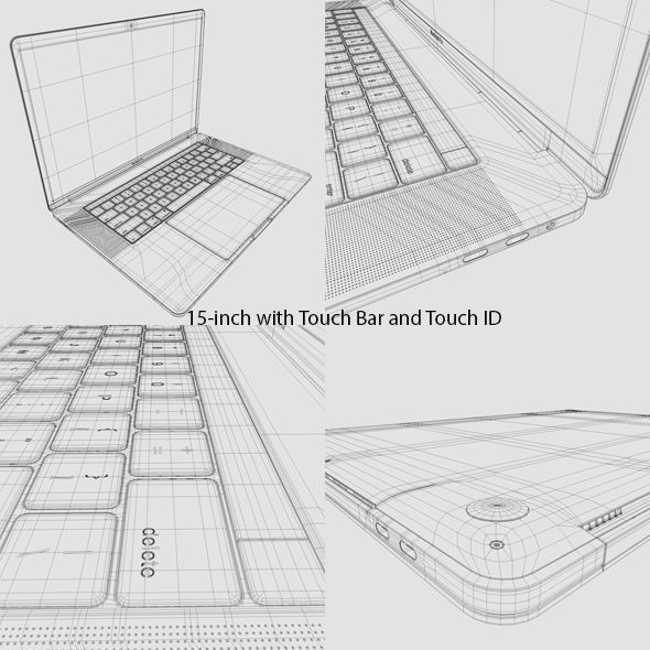 Apple MacBook Pro Low-poly 3D model_11