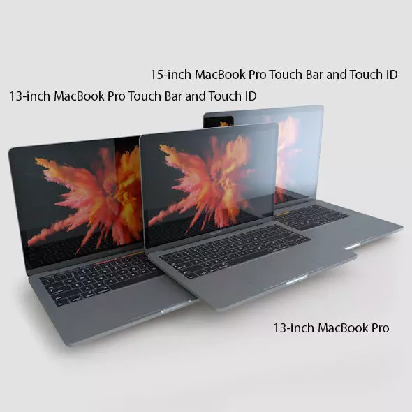 Apple MacBook Pro Low-poly 3D model_0