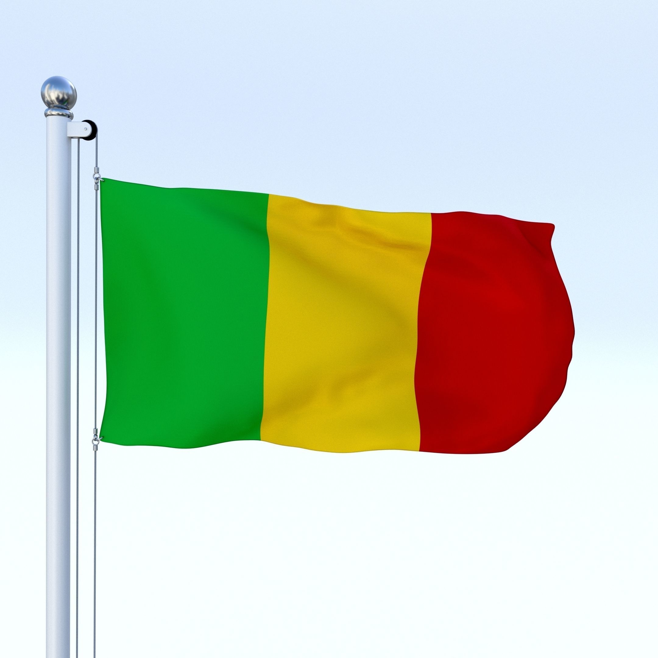 Animated Mali Flag Low-poly 3D model_18