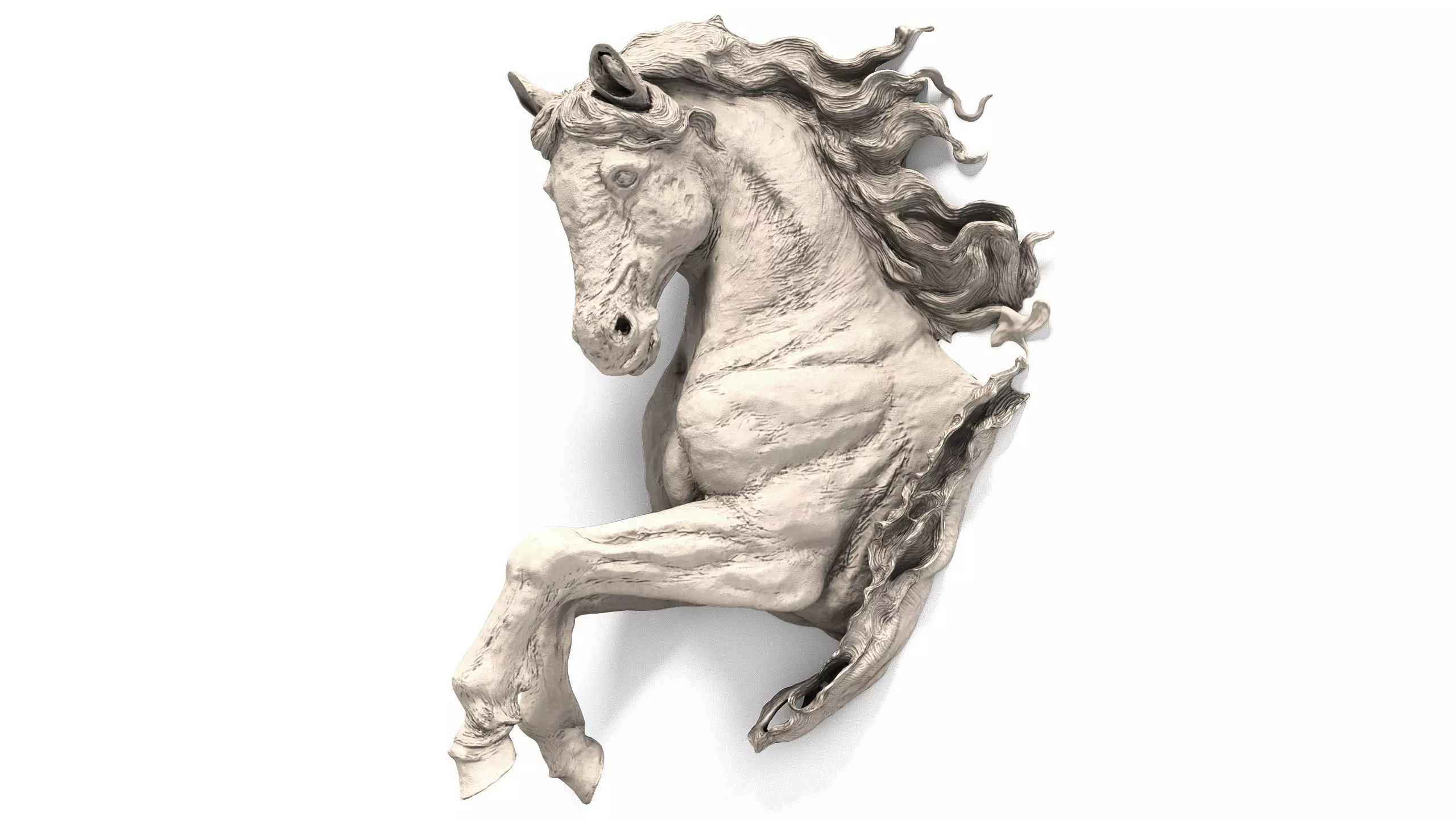 Horse sculpture Low-poly 3D model
