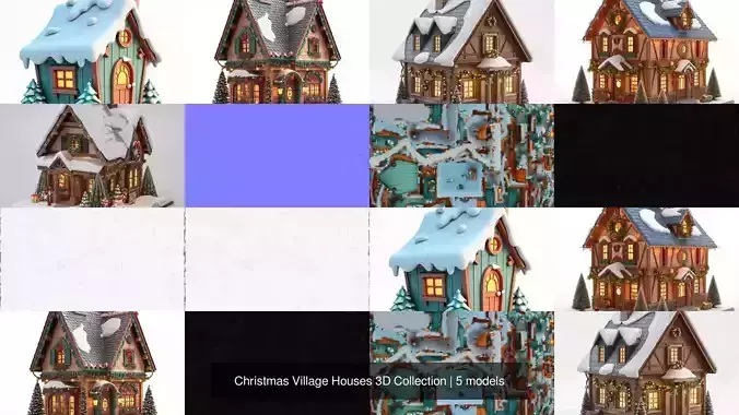 Christmas Village Houses 3D Collection