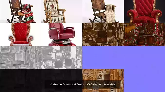 Christmas Chairs and Seating 3D Collection