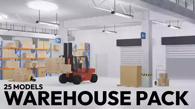 Warehouse assets bundle - Low poly