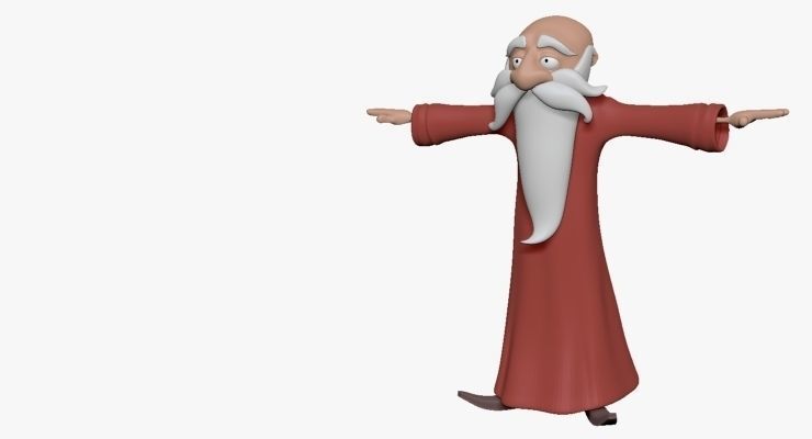 Dwarf wizard Low-poly 3D model_6