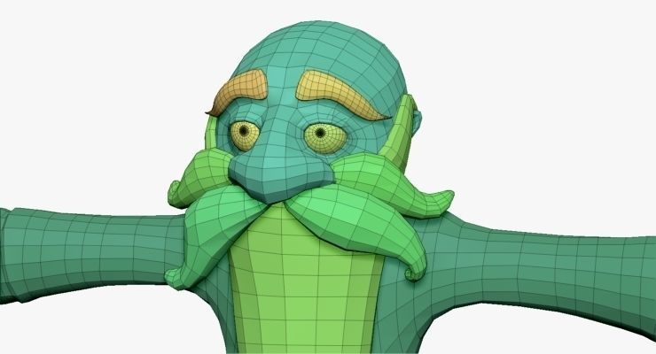 Dwarf wizard Low-poly 3D model_7