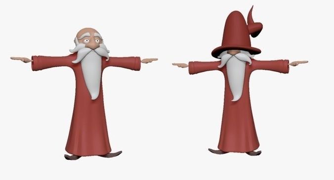 Dwarf wizard Low-poly 3D model