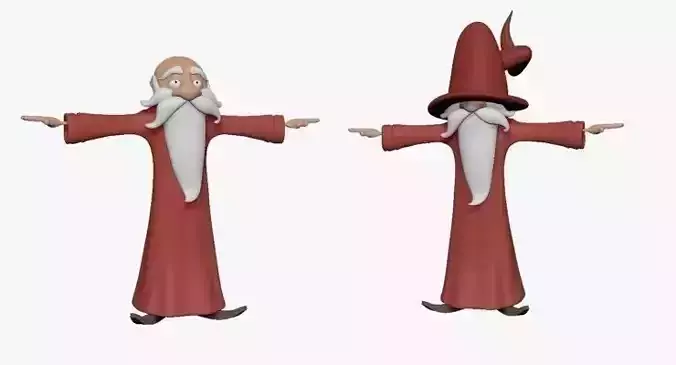 Dwarf wizard Low-poly 3D model