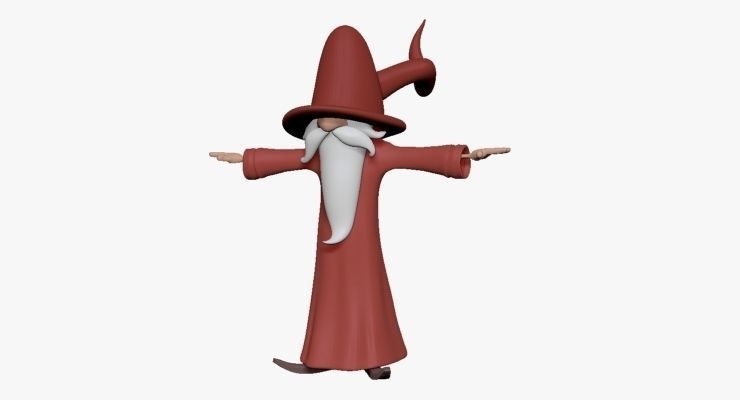 Dwarf wizard Low-poly 3D model_5