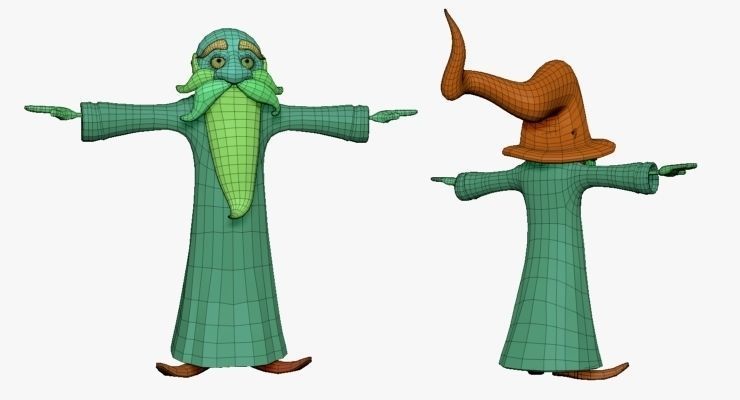 Dwarf wizard Low-poly 3D model_8