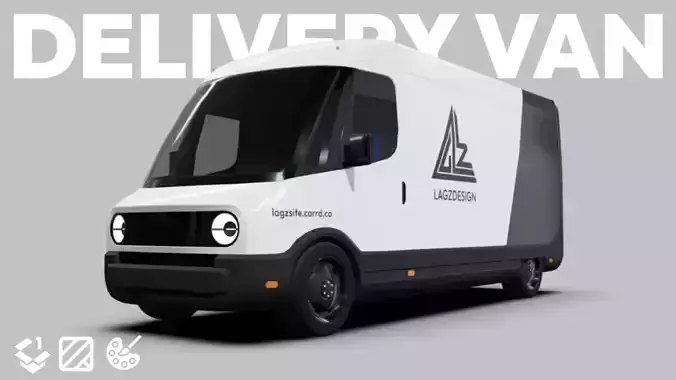 Delivery Van - Low poly
