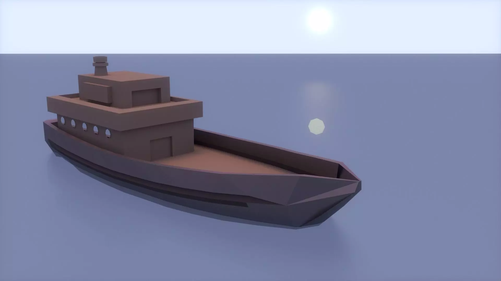 Low-Poly Ship boat Free low-poly 3D model