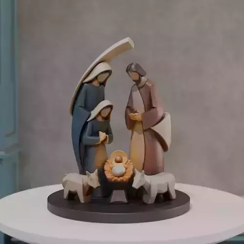 abstract nativity scene