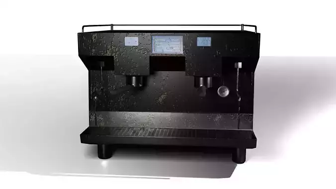 Commercial Coffee Espresso Maker Optimized Low Poly 