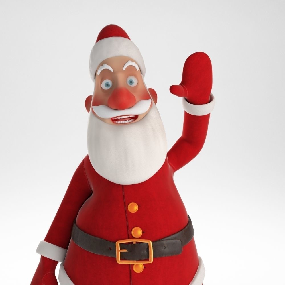 RIGGED Santa Claus Character Low-poly 3D model_4