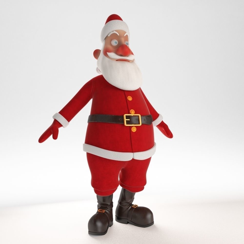 RIGGED Santa Claus Character Low-poly 3D model_36