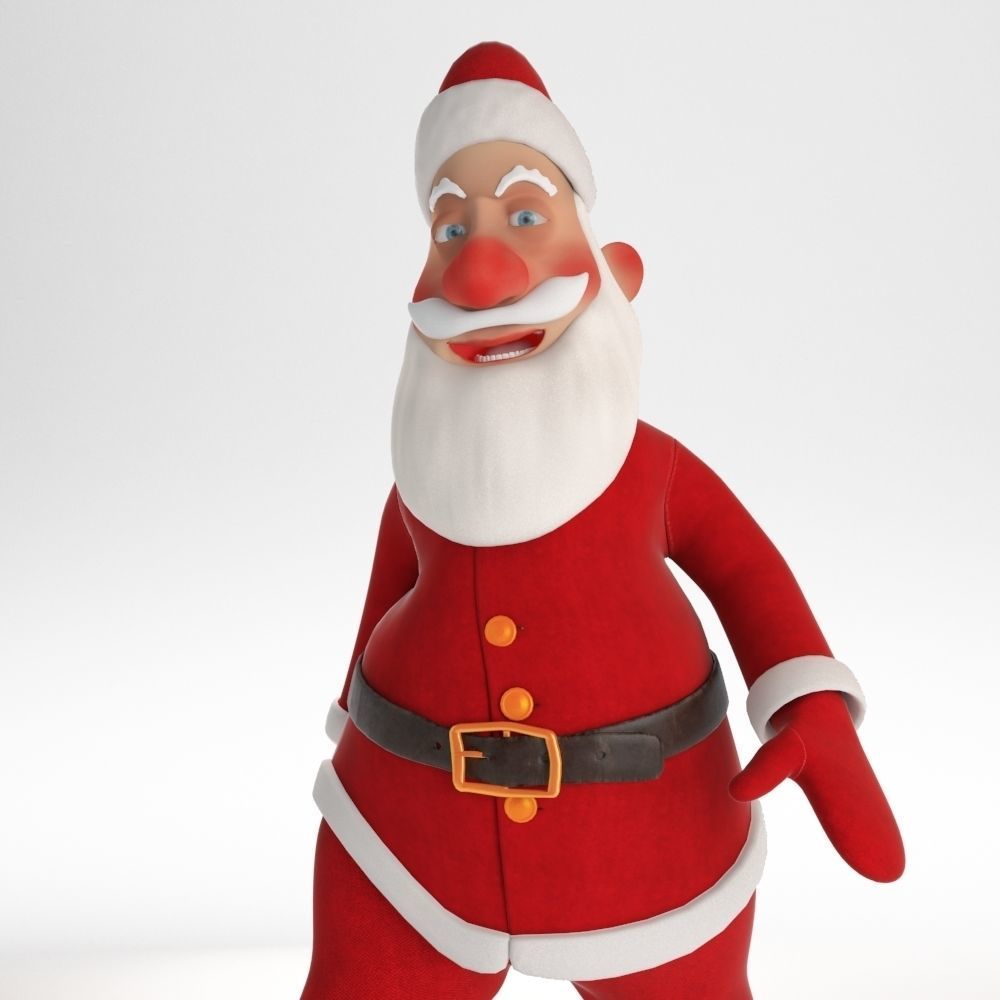 RIGGED Santa Claus Character Low-poly 3D model_5