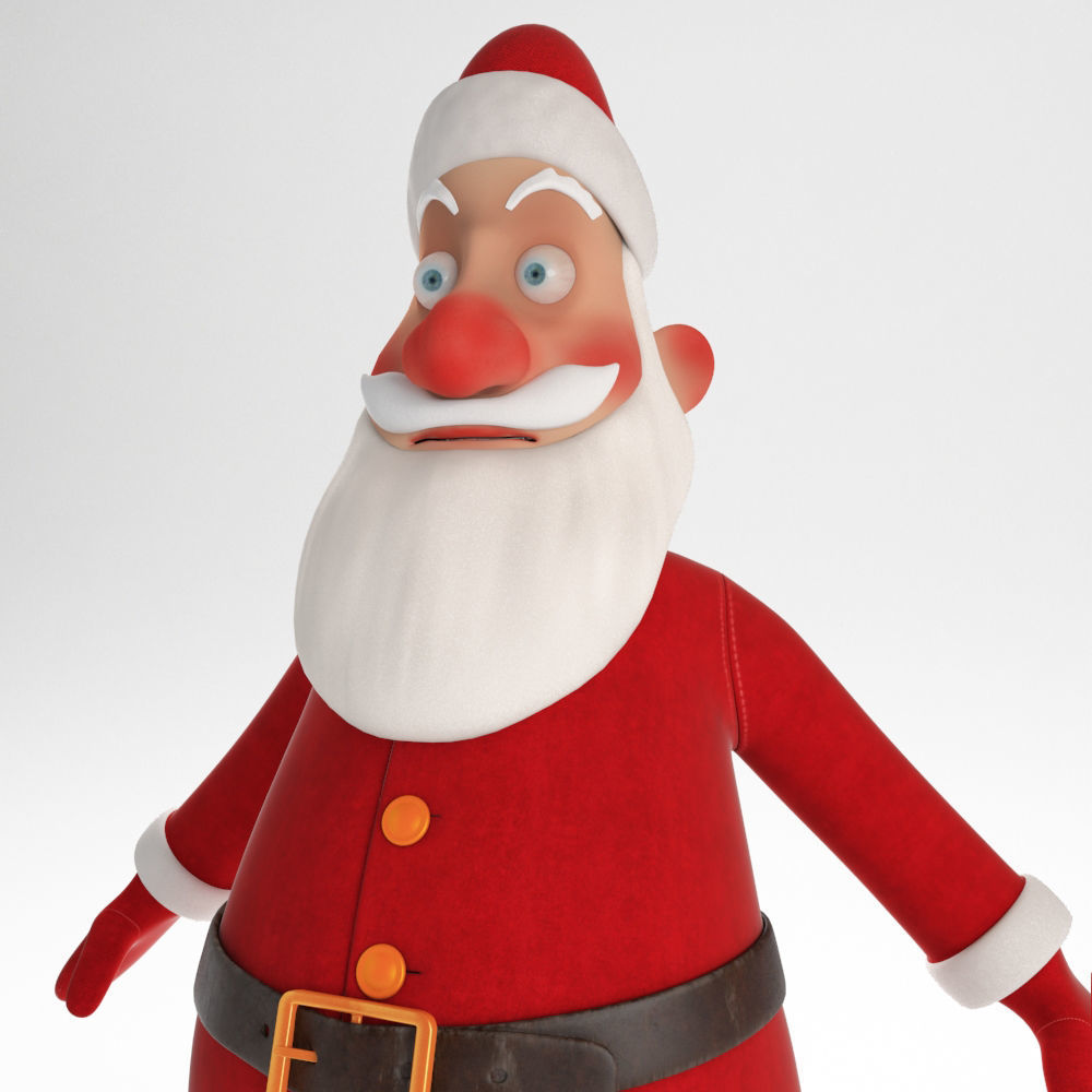 RIGGED Santa Claus Character Low-poly 3D model_3