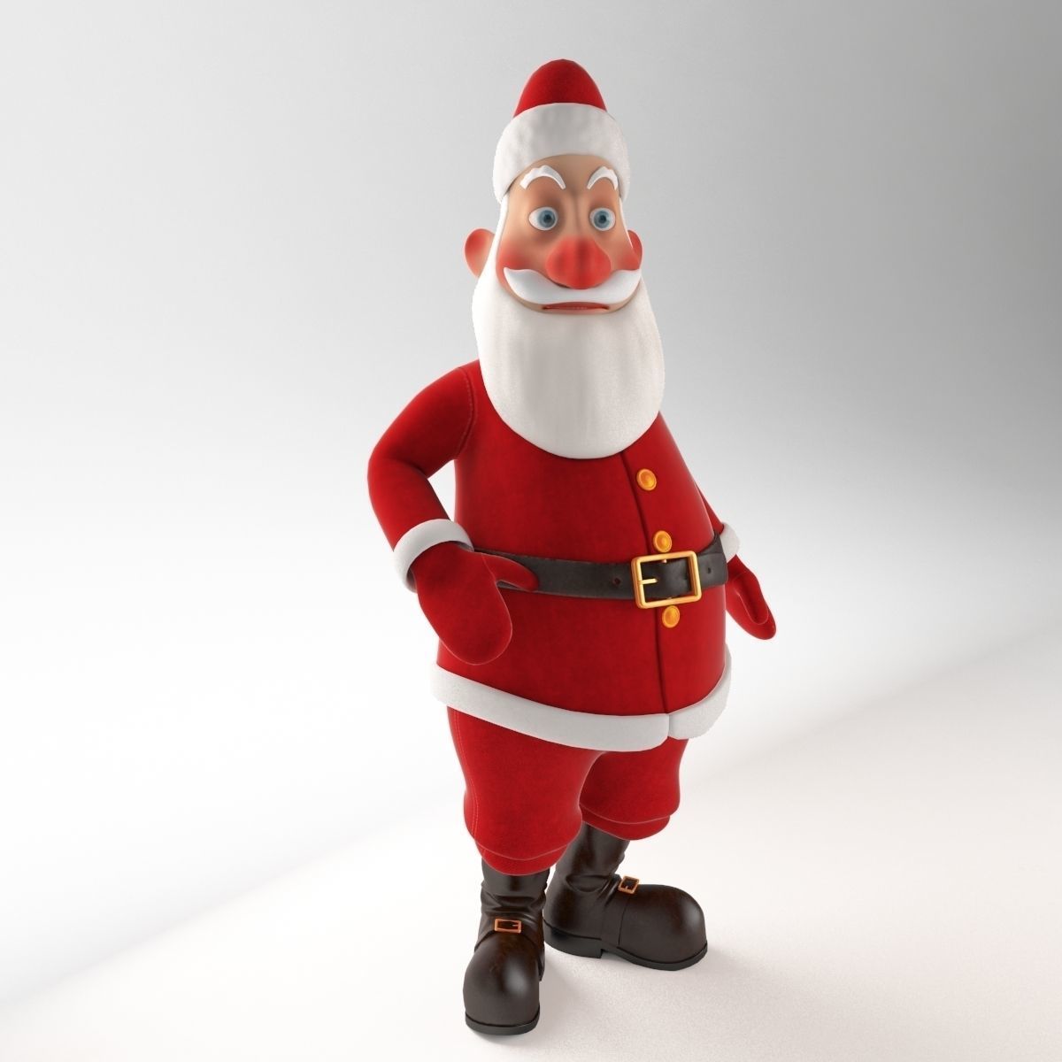 RIGGED Santa Claus Character Low-poly 3D model_6