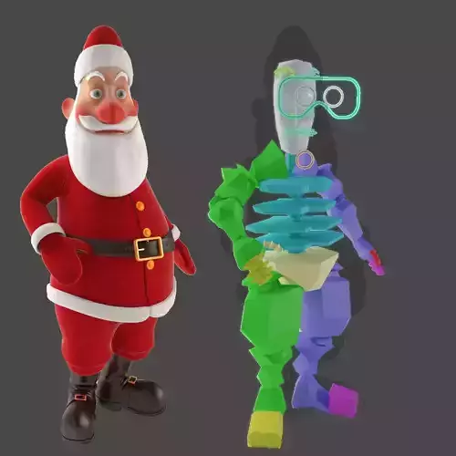 RIGGED Santa Claus Character Low-poly 3D model