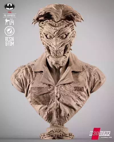 B3DSERK Joker Face Off Portrait Bust