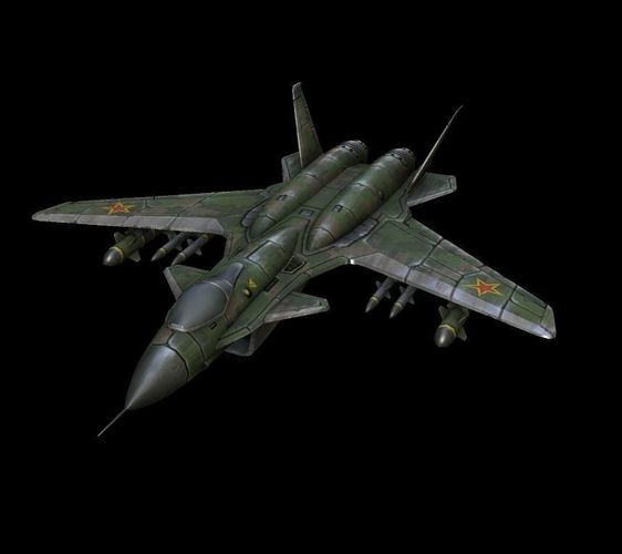 AirFight 3D model russian fighter jet Low-poly 3D model
