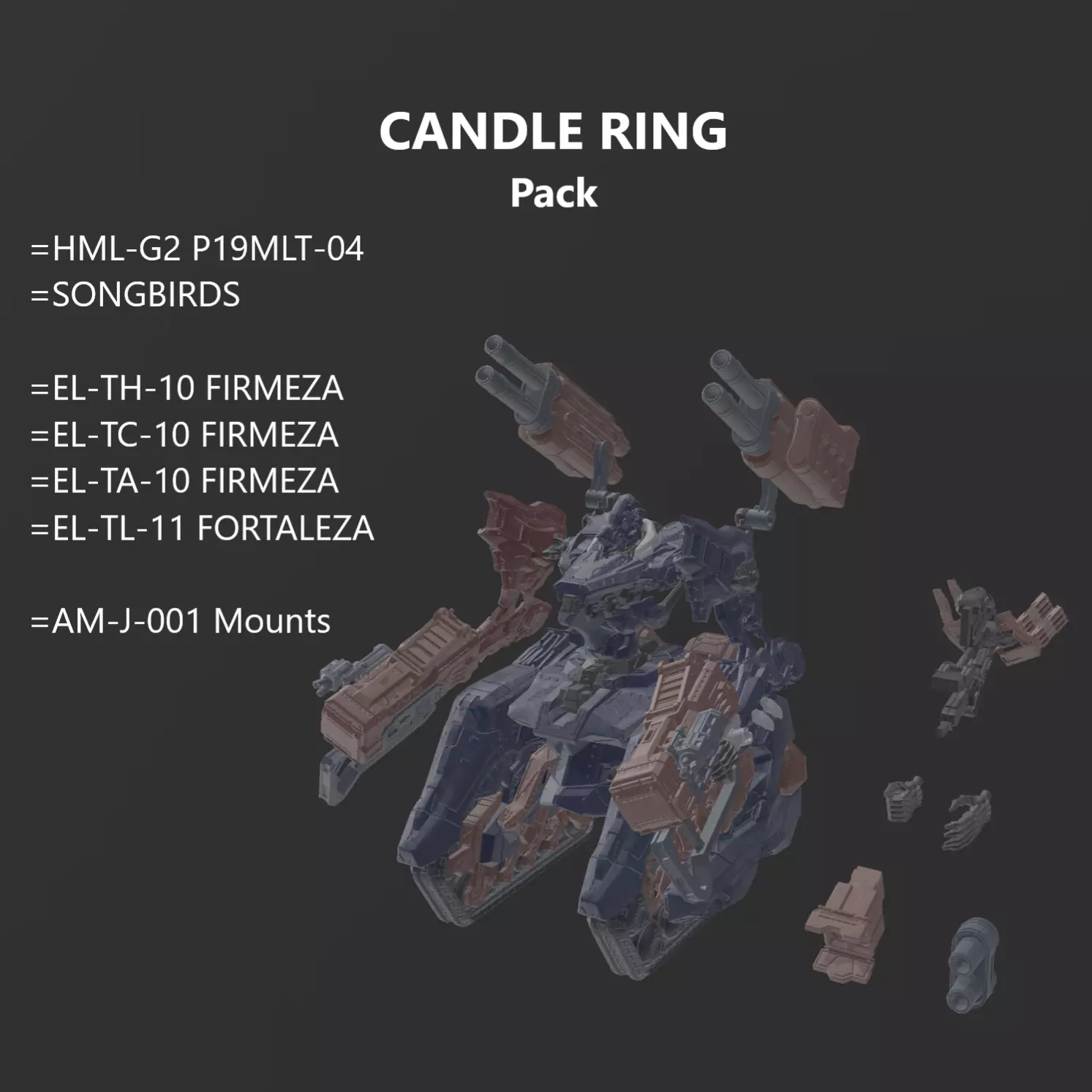 Ring Freddie CANDLE RING Model Kit 30MM Armored Core 6 3D print model