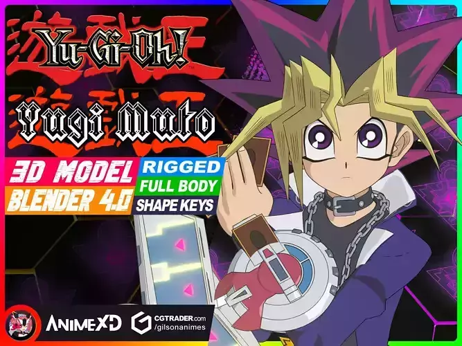 Yugi Muto - Yu Gi Oh - 3D Model Blender