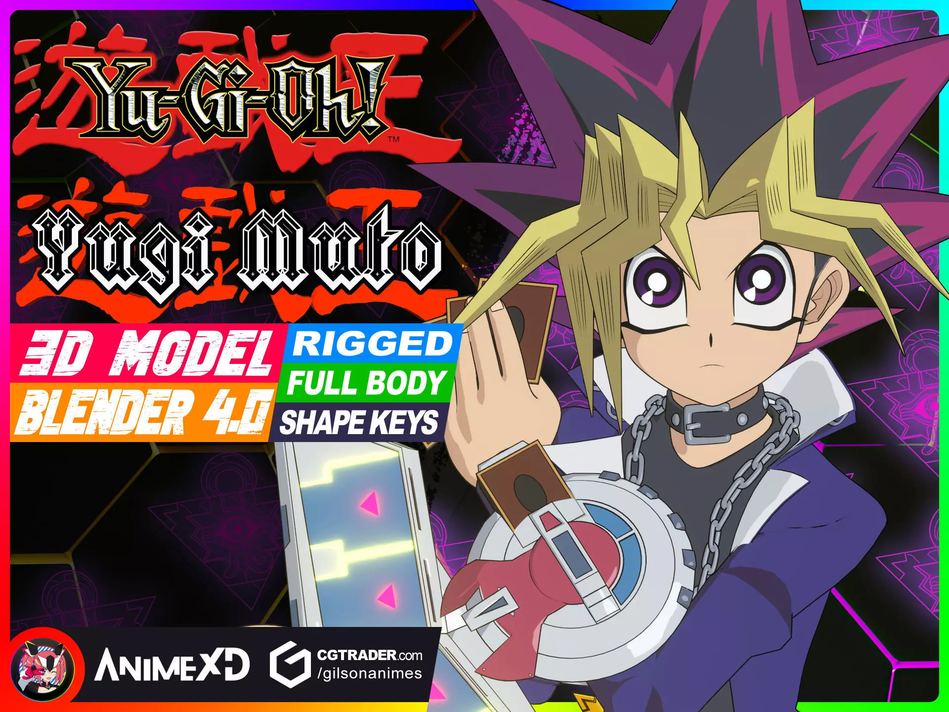 Yugi Muto - Yu Gi Oh - 3D Model Blender 3D model