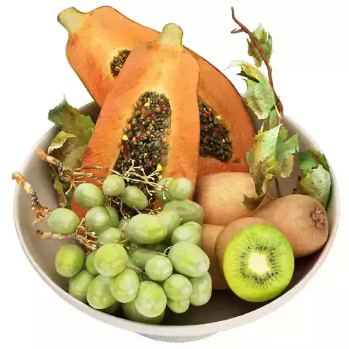 bowl of tropical fruits 18 3D model 3