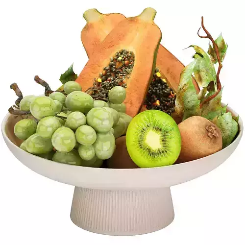 bowl of tropical fruits 18 3D model 2