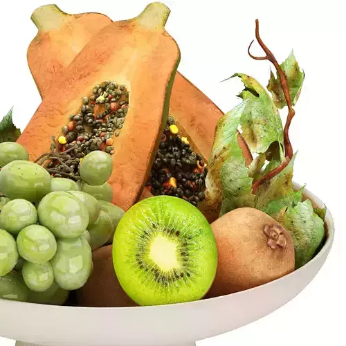bowl of tropical fruits 18 3D model 5