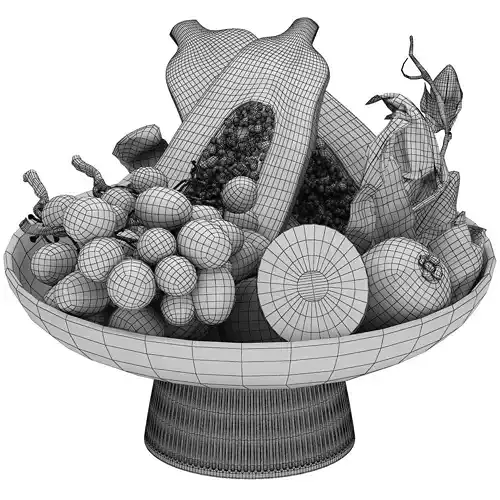bowl of tropical fruits 18 3D model 6
