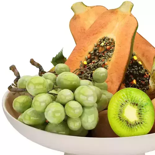 bowl of tropical fruits 18 3D model 4