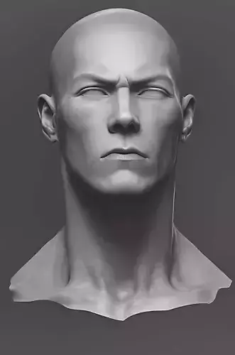 Original man facial head sculpture details character design