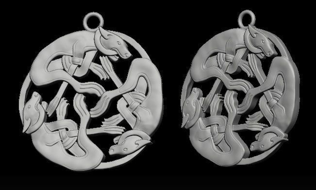 celtic dog pendant 3D print model_1