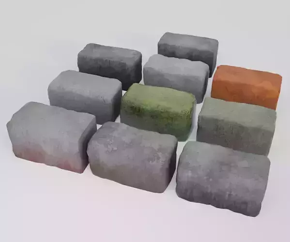 Props Concrete Block PBR - Kit 002