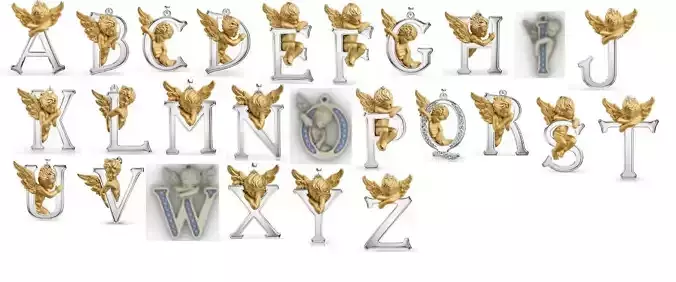 My Angel Letter Pendant Necklace