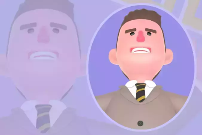 Stylized 3D Male Lawyer - Celebrating with Props