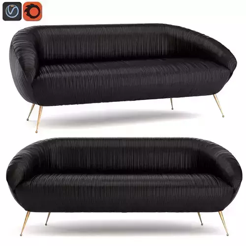 Kelly Wearstler Souffle Settee Leather Low-poly 3D model
