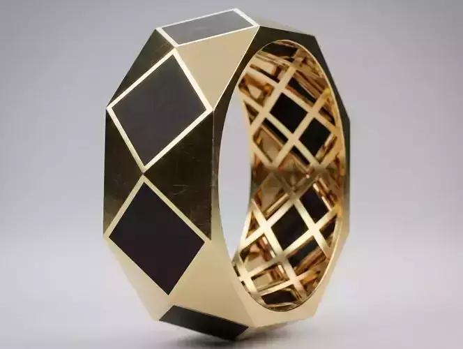 Faceted Ring 4 Sizes STL for Jewelry Casting 3D 